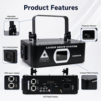 Nouvelle conception, lumière laser de scène 3D à animation RGB 2W, pleine couleur, pour Noël, discothèque, DJ, soirée, spectacle, IP33, contrôle DMX512