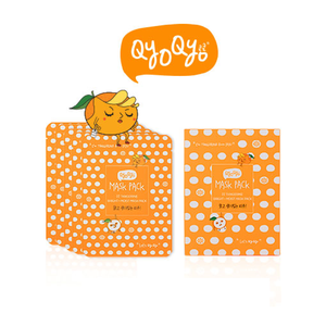 Mascarilla Facial QyoQyo Tangerine Bright con Ácido Hialurónico, Ingredientes Herbales de Algodón, Kbeauty Hidratante para Todo Tipo de Piel, Corea - Product Image 1