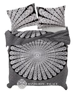 Indian Mandala Tapestry Comforter Set with Printed Flat <b>Sheet</b> 2 Pillowcases Zipper Close Bedspread for Hotels Disposable Feature - Product Image 1
