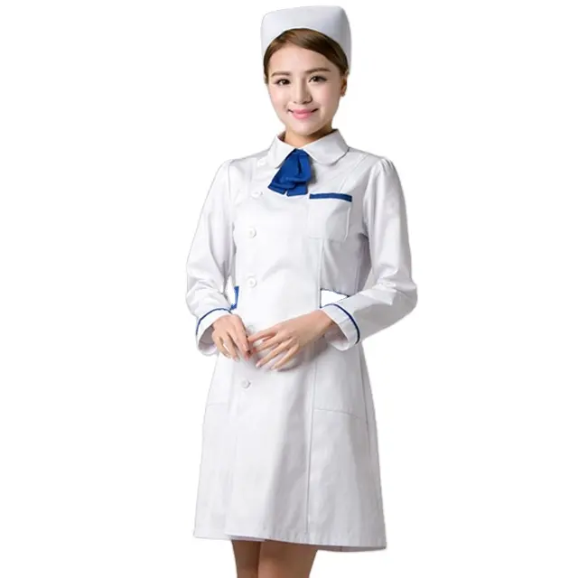 New fashion nurse dress uniform all'ingrosso Lab Coat infermiera cotone Unisex OEM materiale genere tipo servizio di fornitura ordine