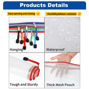 Custom Waterproof Clear Mesh Plastic Zipper B3 A4 A5 Pvc <strong>Document</strong> Storage Holder <strong>File</strong> Pouch <strong>Bag</strong> Organizer <strong>Bags</strong> For <strong>Documents</strong> - Product Image 3