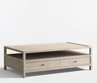 Look classique Table basse en bois carré Design Centre Table nouveau Style finition rustique meubles solides maison salon décor