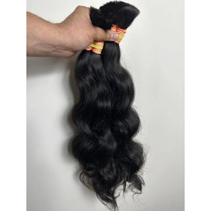 100% extensions de cheveux Remy indiens bruts paquets de cheveux ondulés en vrac-Styles de vagues profondes et lâches - Product Image 2