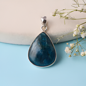 Piedra preciosa en forma de pera de cuarzo azul natural, colgante de Plata de Ley 925, colgante de moda para fiesta de regalo de boda. - Product Image 6