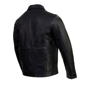 Street Wear Adult <b>Men</b> <b>Leather</b> <b>Jacket</b> New Design <b>Men</b> <b>Leather</b> <b>Jacket</b> Solid Color <b>Men</b> <b>Leather</b> <b>Jacket</b> - Product Image 5