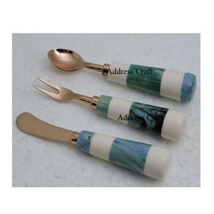 ชุดเครื่องใช้บนโต๊ะอาหารสแตนเลสพร้อมด้ามจับทำจากเรซินสำหรับตกแต่งเครื่องใช้บนโต๊ะอาหารชุบทองแดงชุดเครื่องใช้บนโต๊ะอาหารแบบทันสมัยสำหรับ18/8 - Product Image 3