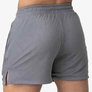 OEM Custom Breathable 4 Inch Inseam Solid Color Split Hem Training <b>Zipped</b> <b>Pocket</b> Mesh Fabric <b>Shorts</b> 100% Polyester <b>Shorts</b> <b>Men</b> - Product Image 4