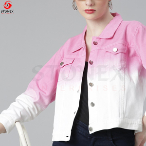Women Ombre-Dyed Bomber <b>Jacket</b> with Flap Pockets <b>Customized</b> Latest Design High Quality <b>Jackets</b> - Product Image 2