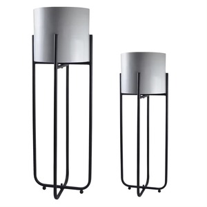 Wholesale Bulk Iron Flower <b>Pots</b> Planters Standard Quality Foldable <b>Black</b> <b>Stand</b> Powder Coated White Colour for Garden Decor - Product Image 1