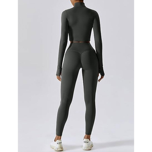 Ropa Deportiva de Cintura Alta de Secado Rápido Personalizada 2025, Ropa Deportiva para Gimnasio, Fitness, Yoga, Ropa Deportiva Activa sin Costuras para Mujer - Product Image 2