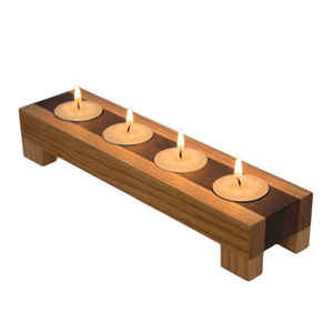 Bougeoir à bougie chauffe-plat carré de qualité ultra nouvelle faite à la main décor de table en bois naturel pour la maison salon fête de noël - Product Image 4