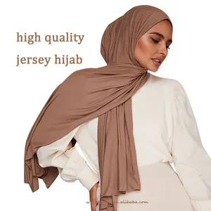 stretchy jersey hijab scarf for muslim women high quality elastic breathable shawls sjaal jersey scarf