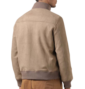 Custom Logo Front <b>Men's</b> Outdoor Winter Bomber <b>Jacket</b> Stand Collar Solid Color Breathable Polyester/Nylon OEM Service High - Product Image 5