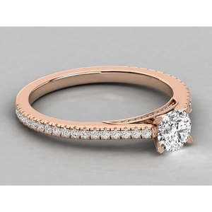 Bague solitaire en or 10 carats pour femmes, diamant cultivé en laboratoire - Product Image 2