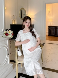 Vestido de maternidad absorbente de sudor anticontracción de verano de alta calidad tela suave y cómoda con buena absorbencia-Vietnam V971 - Product Image 2
