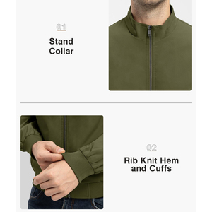 Chaqueta Cortavientos Ligera Informal para Hombre con Logotipo Personalizado al por Mayor, Chaqueta Bomber Impermeable con Cremallera y Bolsillos para Hombre - Product Image 4