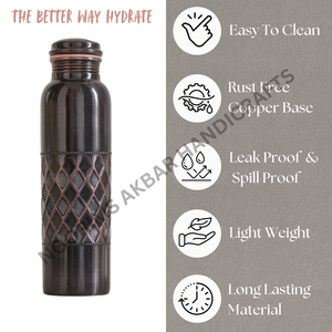 Bouteille en cuivre pur de 750ml étanche au design élégant à boire directement à la main Logo personnalisé écologique à ébullition directe - Product Image 2