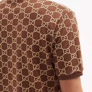 Fermeture éclair hommes garniture blanche or brodé Golf décontracté été imprimé à manches courtes T-shirt homme Polo - Product Image 3