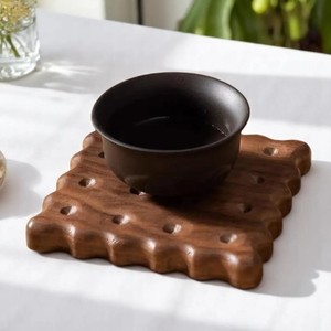 <b>Wooden</b> Coaster Lotus Root <b>Slices</b> Cookies Flowers Table Coaster Versatile Insulation Pad Walnut coaster Home Decor - Product Image 4
