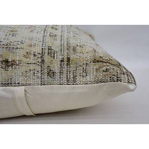 Beige Kantha Patchwork Wool Pillow 28x28 Inch Luxury Rustic Design Vintage Fluffy Embroidered Printed Woven <b>18x18</b> Luxury Square - Product Image 4
