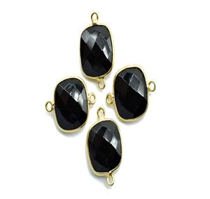 Colgantes finos de Plata de Ley 925, dijes Vintage de rodio, enlaces de fianza de doble bucle, cojín de piedras preciosas de ónix negro, joyería de bisel en forma de bisel - Product Image 2