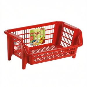Stefanplast MAGIC Red PR0180A Cestas de Almacenamiento Apilables y que Ahorran Espacio, Contenedor Multiusos de 54.5x38x24.5cm - Product Image 2