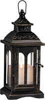 Lanternes de jardin de style marocain pour bougies Lanterne à bougie de pilier de style vintage Lanterne décorative suspendue en métal pour Halloween
