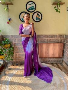 Chemisier sarouel au Design moderne de meilleure qualité, nouveau chemisier de travail 2023 en séquence Georgette, exportation et fourniture indiennes - Product Image 4