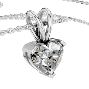 Collier pendentif chaîne à maillons en moissanite cœur 0,5 ct, or 14 carats, quatre griffes, cadeau de fête de mariage pour femme, approvisionnement direct d'usine - Product Image 3