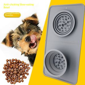Juego de Tazones Portátiles Plegables de Silicona para Perros y Gatos, Antiderrames, de Doble Uso, para Exteriores - Product Image 3