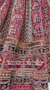 Nupcial Lehenga Choli Con Parche Bordado De Terciopelo Trabajo - Product Image 6