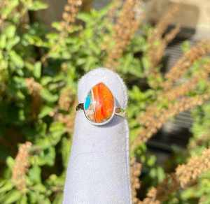 Vente en gros 925 bague en argent sterling massif coupe poire avec lunette en pierre précieuse turquoise épineuse naturelle réglage cadeau de fête pour les femmes - Product Image 5