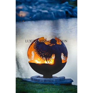 Large family sized metal <b>fire</b> <b>pit</b> with extended safety rim for added protection during outdoor <b>fire</b> <b>pit</b> gatherings - Product Image 5