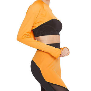 ชุดโยคะออกแบบได้ตามต้องการของผู้หญิงลายพื้นปิดเอวยางยืดและระบายอากาศได้ - Product Image 4