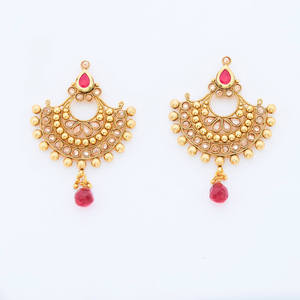 Boucles d'oreilles chandelier chic plaqué or faites à la main Bijoux fantaisie - Product Image 3