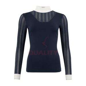 Haut d'équitation élégant pour femmes, tissu extensible athlétique, évacuation de l'humidité, respirant, léger, chemise d'équitation, vêtements - Product Image 4