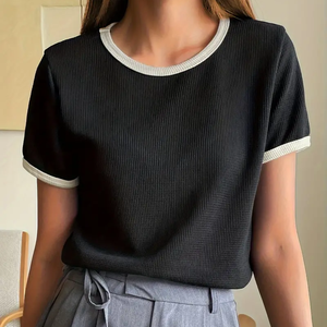 เสื้อยืดแขนเซ็กซี่สำหรับผู้หญิงเสื้อครอปไซส์พิเศษพิมพ์ลายหน้าจอผ้าไหมระบายอากาศได้ดีโลโก้ตามสั่งสไตล์เวียดนาม - Product Image 5