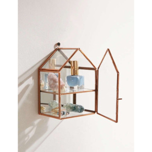 2025 innovant suspendu or Rose bijoux organisateur boîte verre métal forme de cabane pour le stockage de bijoux accessoires de maquillage - Product Image 1