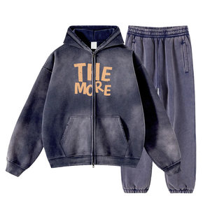 ชุดวอร์มกางเกงวอร์มและมีฮู้ดสำหรับผู้ชายชุดเสื้อผ้าแบบมีซิปสามารถซักได้ - Product Image 1