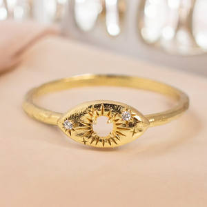 925 plata esterlina Natural ópalo etíope forma redonda bisel ajuste Anillo Compromiso banda anillos joyería - Product Image 1