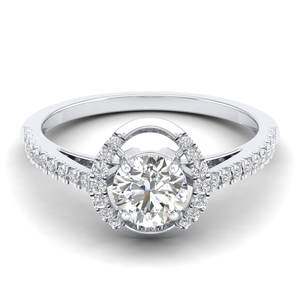 Bagues de fiançailles halo en or massif 14K 18K de haute qualité REYES, certifiées IGI, avec diamants, pour femmes, cadeau de mariage de luxe, bijoux fins - Product Image 5