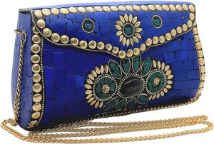 Bolsos de noche con mosaico étnico de alta calidad, elegantes y con buen aspecto, para atuendos tradicionales, fiestas y bodas. - Product Image 6