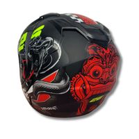 Casque de moto ABS à visage ouvert de haute qualité, nouveau modèle JP7 Snake 26, noir mat |   Double visière certifiée SNI, aérodynamique