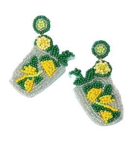 Pendientes de tuerca hechos a mano con cuentas de frutas de kiwi, joyería Premium de moda para chicas elegantes, bordado verde, bonito diseño de moda - Product Image 5