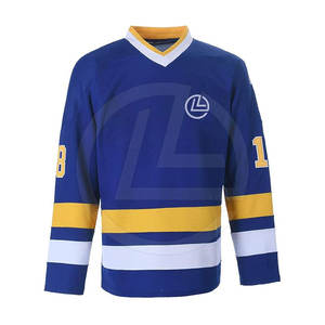 Maillots de hockey sur glace personnalisés et respirants avec nom, numéro et logo d'équipe personnalisés, 100% polyester - Product Image 1