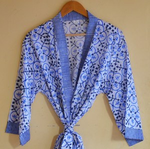 ชุดแฟชั่นที่กำหนดเองพิมพ์แขนยาวโบฮีเมียนลำลองผู้หญิงแจ็คเก็ตกับเข็มขัด - Product Image 1