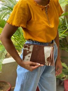 Nouveau élégant cheveux recyclés sur cacher fourrure cuir glands pochette Unique personnalisé fourrure cuir ATM cartes titulaire femmes à la mode portefeuille - Product Image 5
