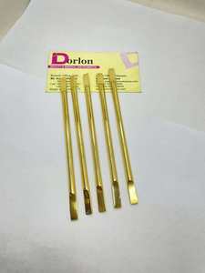 Pousse-cuticules pour ongles en plaqué or brillant Logo personnalisé Pousse-ongles pour manucure à double extrémité en acier inoxydable - Product Image 3