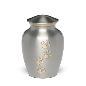 Urnas de crematorio de color blanco y dorado conmemorativas de tendencia fresca Urna de cremación de recuerdo de bajo precio Diseño popular - Product Image 4