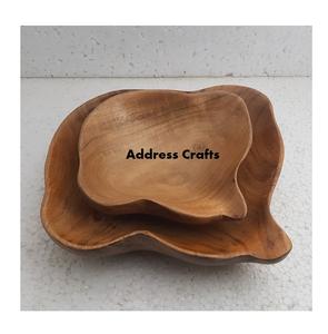 Vajilla de estilo americano, cuencos de madera hechos a mano para servir, sopa de ensalada, cuencos de cocina de madera, artículos de restaurante, artesanías de dirección de la India - Product Image 2